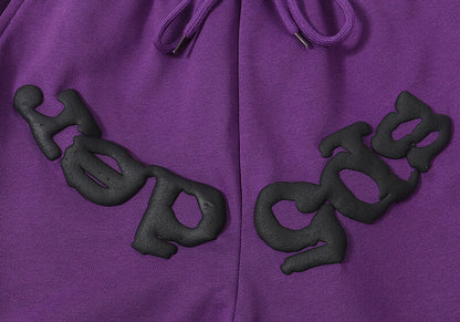 Sp5der Black Foam Printing Pant-Purple #8308