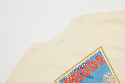 RHUDE Rhude Oil Painting Clock Coconut Tree Print T-Shirts