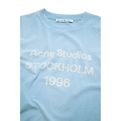 Acne Sprayed 1996 Logo Long Sleeve T-shirt Corn Flower Blue