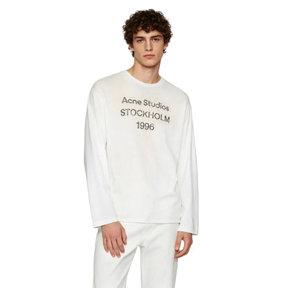 Acne Studios Logo Long Sleeve Tee Dusty White