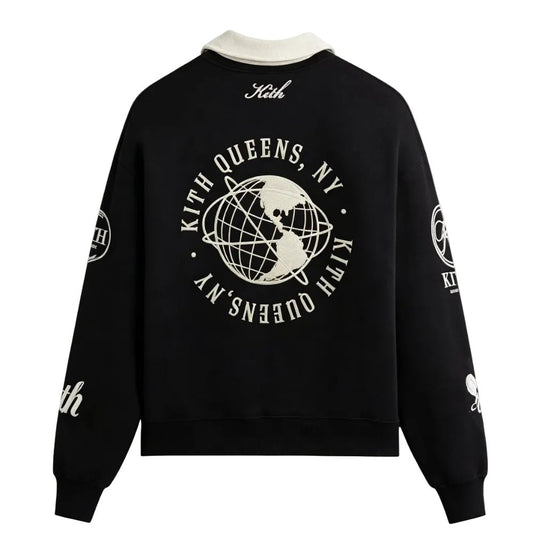 Kith Nelson Collared Rugby Pullover Black