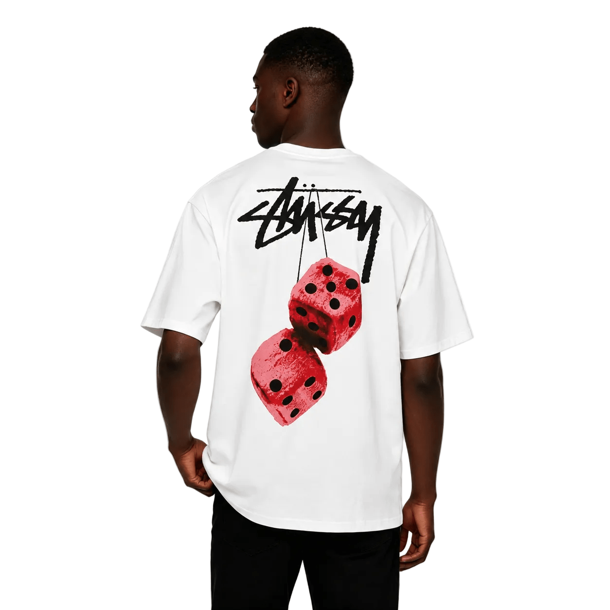 Stussy Fuzzy Dice Tee White