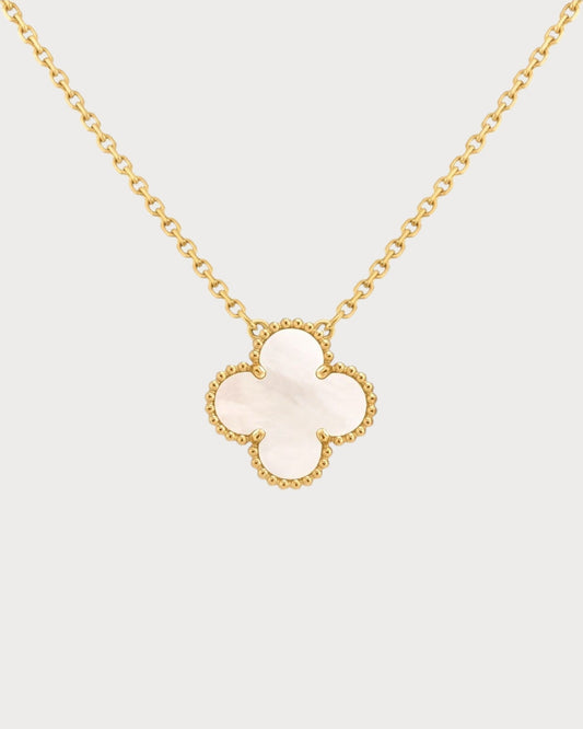 VAN CLEEF & ARPELS Vintage Alhambra White Pendant 18k(Yellow Gold)